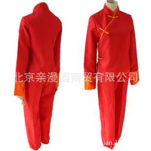 银魂 夜兔吉原神乐cosplay衣服装唐装 红色练功武打上衣+裤子现货