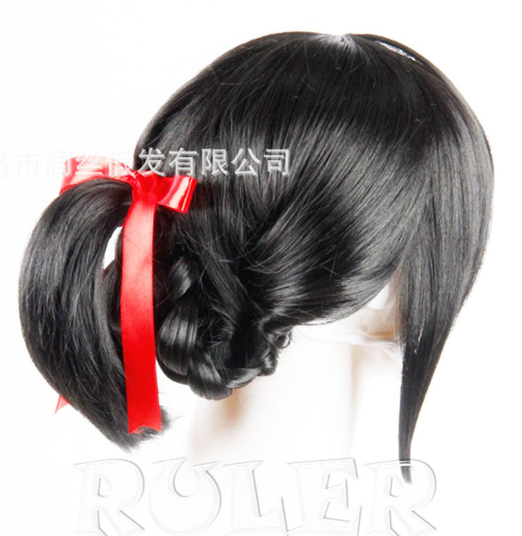 你的名字君名宫水三叶 黑色 指麻花辫子单马尾 短发套假毛cos假发