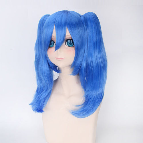 蓝色双马尾cosplay风假发