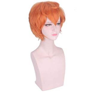宝石之国 锆石/吉鲁空 橘色桔色 短发 微卷发收脸假毛COSPLAY假发