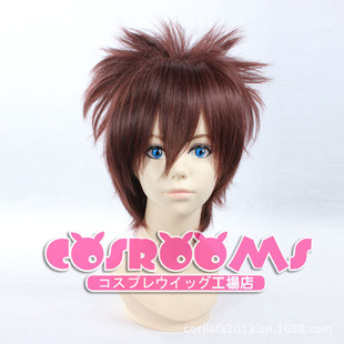 假发cosplay假毛家庭教师-泽田纲吉 棕色 万用收脸 冲天反翘 现货