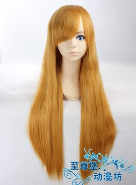 CODE GEASS夏莉 菲内特 金黄色橘黄色 长发长直发假发cosplay假毛