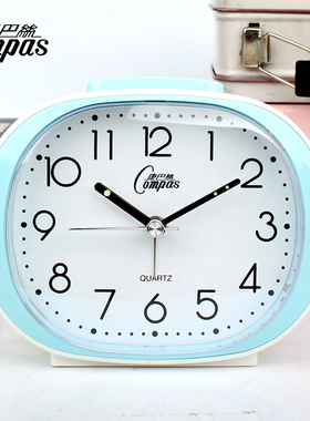 康巴丝大字体闹钟静音床头表学生贪睡懒人钟夜灯贪睡室台钟电子表