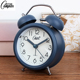 康巴丝静音轻奢闹钟金属懒人超大铃声闹表夜灯学生儿童复古时台钟