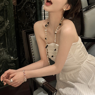 《第五大道》老佛爷纪念款山茶花项链时尚多层长款叠戴毛衣链颈链