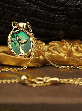 人鱼姬双面滴油撞色项链毛衣链