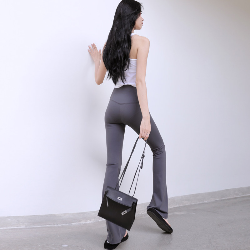 灰色喇叭裤女高弹显瘦显高提臀瑜伽运动马蹄垂感鲨鱼高级感休闲裤