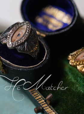 中古店中世纪vintage小众独特设计高级感纯银男个性女戒指贵族眼