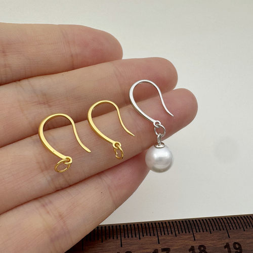 纯银耳钩S925防过敏珍珠耳环配件