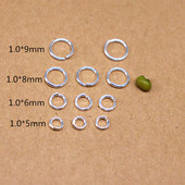 S925纯银1mm粗开口圈素银色手链项链连接环连接圈DIY银饰品小配件