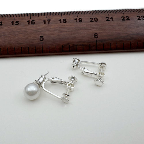 S925纯银无耳洞耳夹转换器