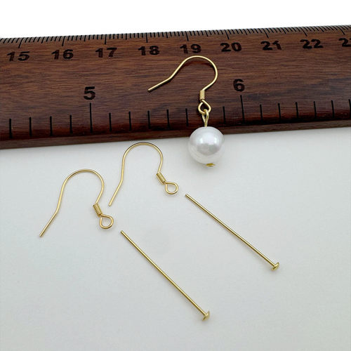 S925纯银材料包耳钩和针套装diy