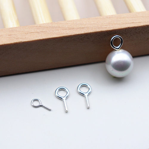 S925纯银羊眼钉羊角问号钉子吊环