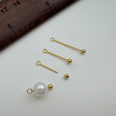 S925纯银镀金色螺旋9字针扣diy耳环吊坠空托螺丝球拧 扣子耳饰托