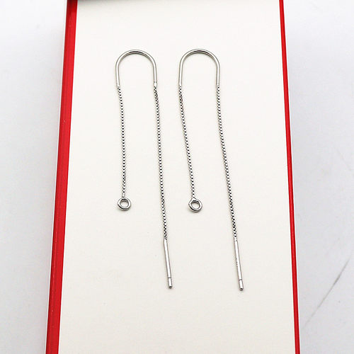 U形耳线925纯银diy防过敏防丢