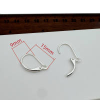 925 sterling silver ear hook accessories, French buckle diy earrings, change hooks, anti-loss, non-allergic silver jewelry, loose-fitting ear rings, plain silver thumbnail 5