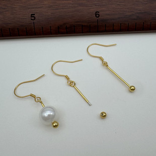 纯银S925材料包粗针套装拧的diy制作耳环耳钩手串珠子配件不过敏