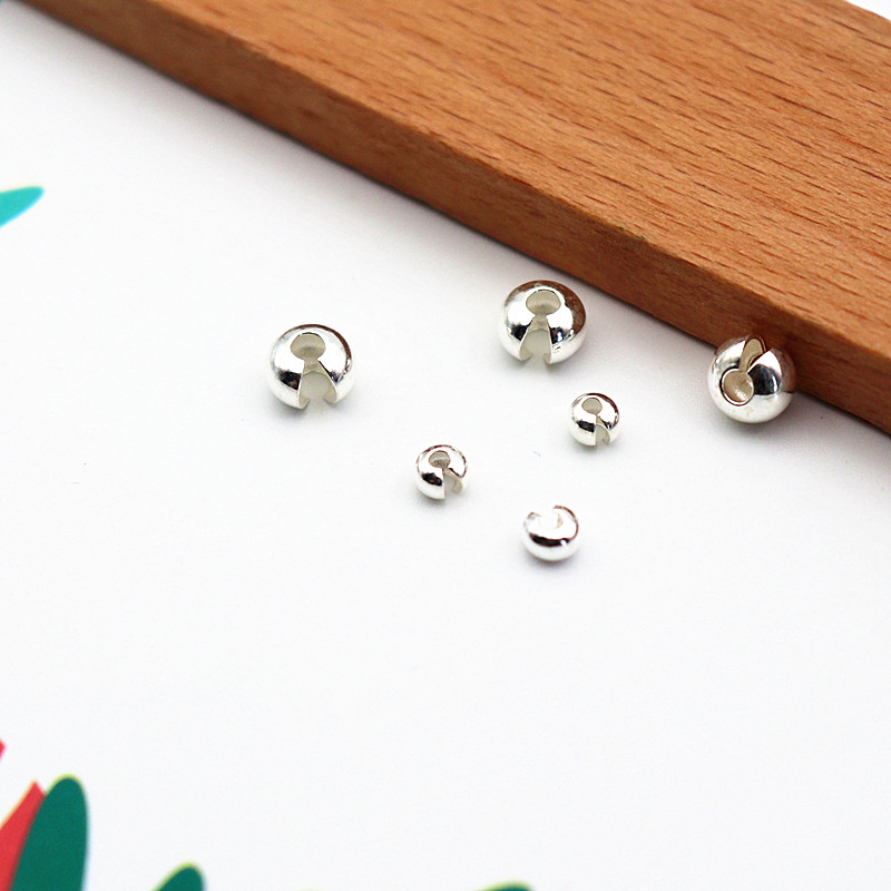 纯银包珠扣串珠包线扣