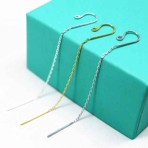 diy纯银防丢镀黄金开口耳勾