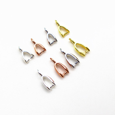 diy纯银光面玫瑰金色防过敏耳环