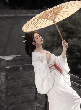 2025新款白色马山楚墓战国袍汉服女成人古装直裾古风仙气飘飘2024