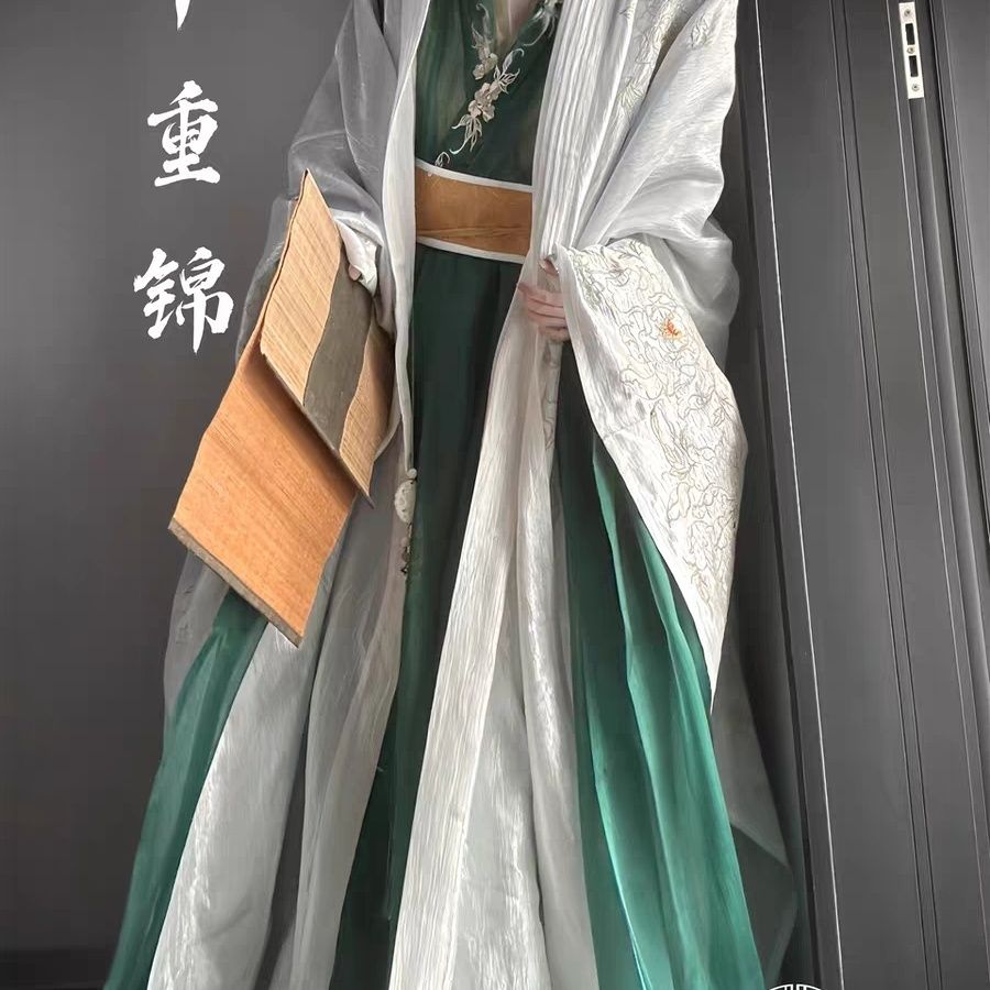 春秋新款【明月松间-千重锦】牡丹刺绣汉元素交领大袖衫汉服男装图片