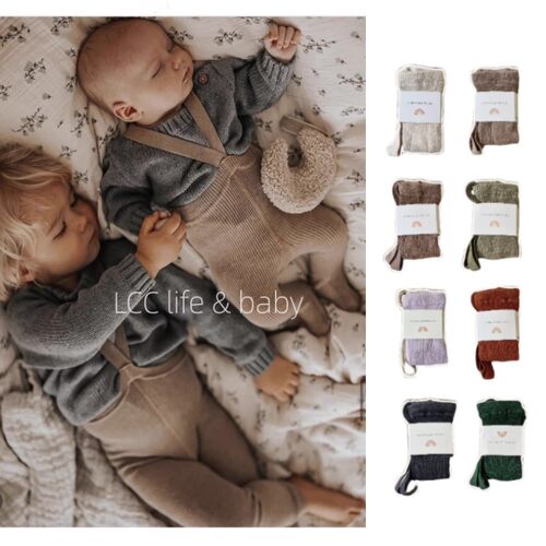 爆款举重裤ins风宝宝长短裤 秋冬高腰儿童背带裤针织婴儿打底裤袜