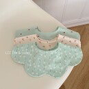 26年韩版清新碎花婴儿双面花瓣口水巾新生儿纯棉辅食围嘴围兜四季