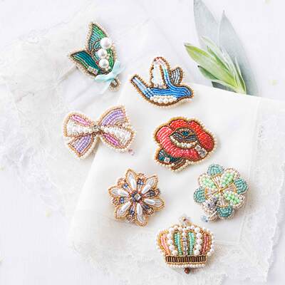 芬理希梦刺绣胸针材料