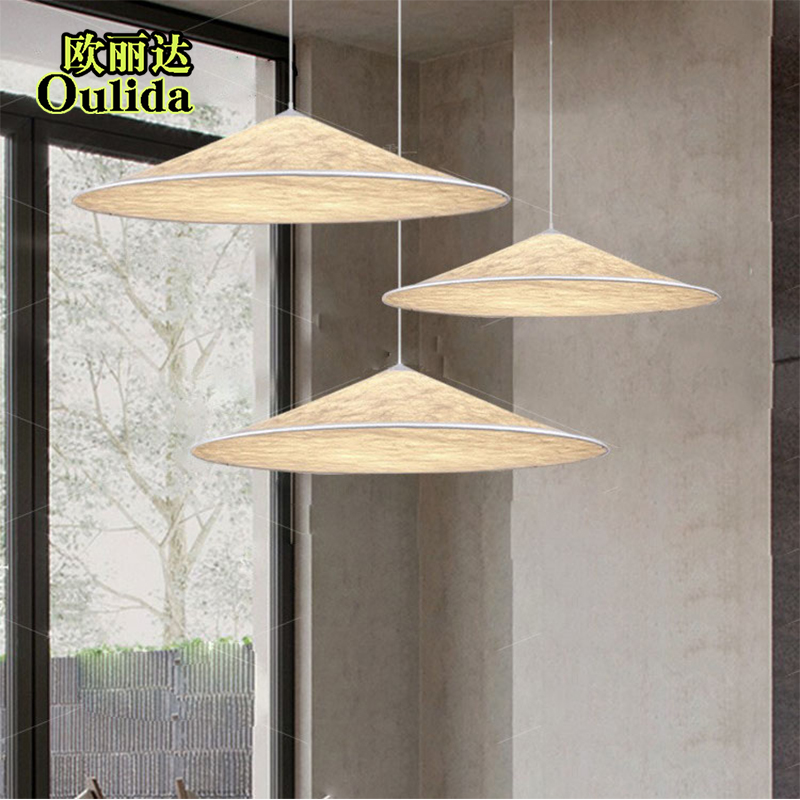 日式侘寂风吊灯设计师款蚕丝斗笠餐厅民宿卧室灯复古禅意杜邦纸灯