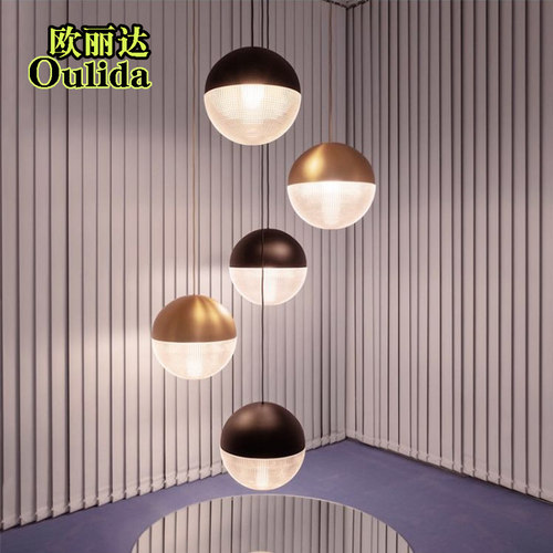 轻奢后现代风圆形艺术组合小吊灯