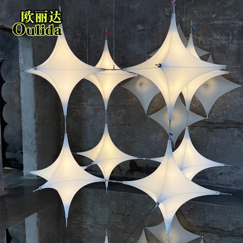 MARIOTSAI设计师酒店大堂别墅挑空吊灯中古侘寂风餐厅吧台氛围灯