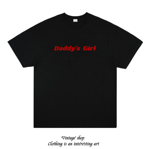 Daddy's Girl CropTop 纯棉印花短袖美式vintage简约街头复古T恤