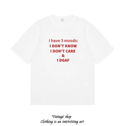 I don't give a fk DGAF美式趣味短袖个性百搭纯棉印花t恤半袖tee