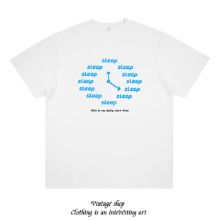 小众个性 创意男女夏季 T恤 sleep趣味印花纯棉宽松短袖 我只想睡觉