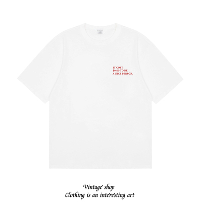 IT COST $0 TO BE  美式vintage短袖简约打底百搭显瘦辣妹嘻哈t恤
