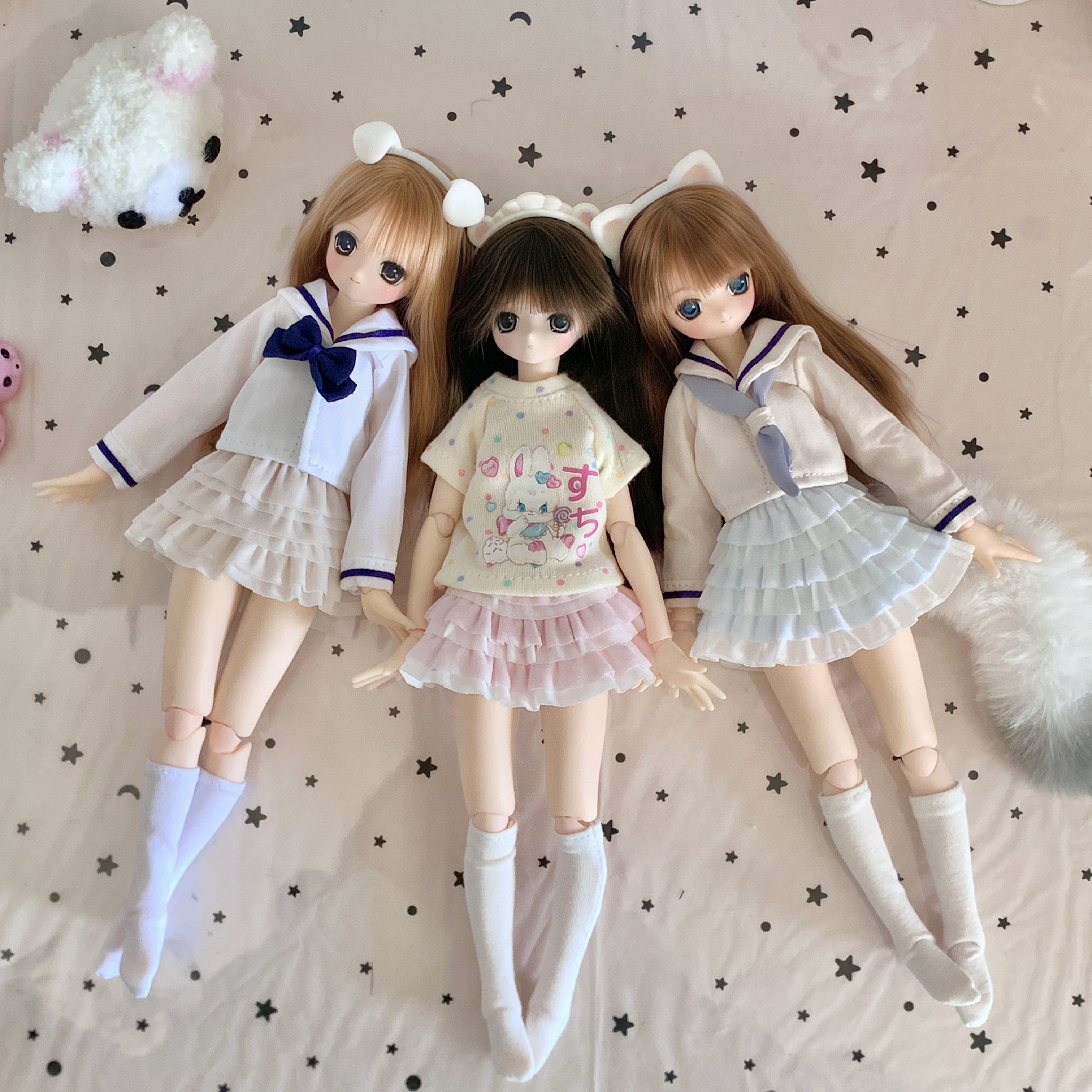 自制azone6分 ob22 ob24 小布Blythe短裙 三色蛋糕裙