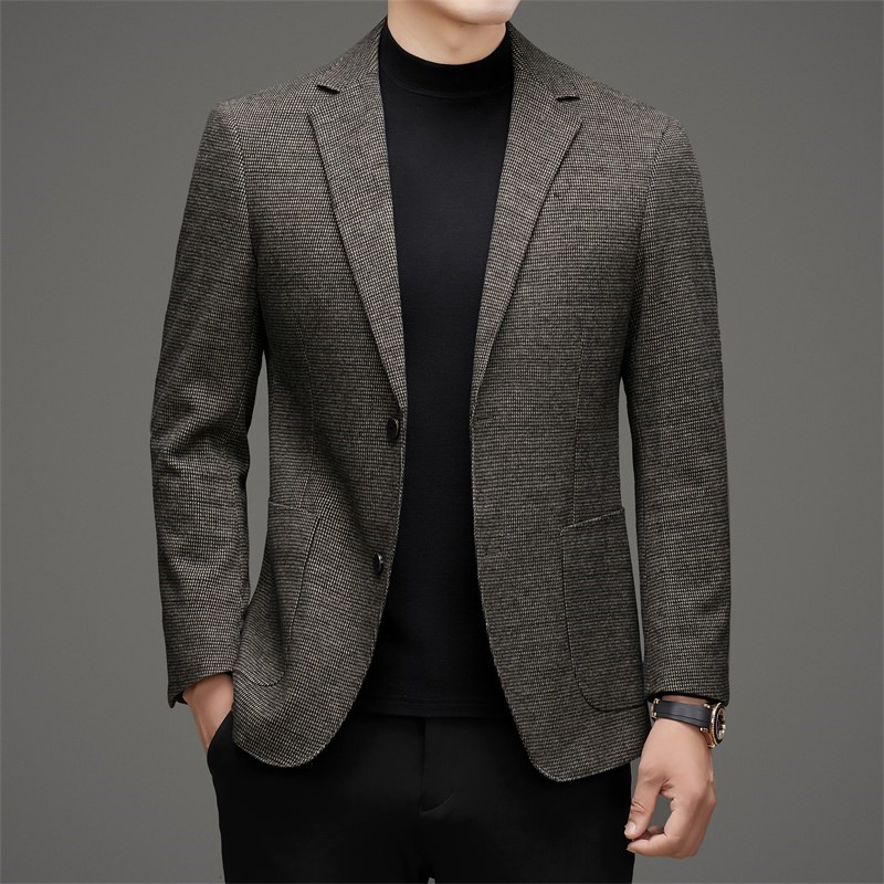 轻奢高级挺括男士西服爸爸父亲结婚礼服喜公公婚宴装休闲西装外套