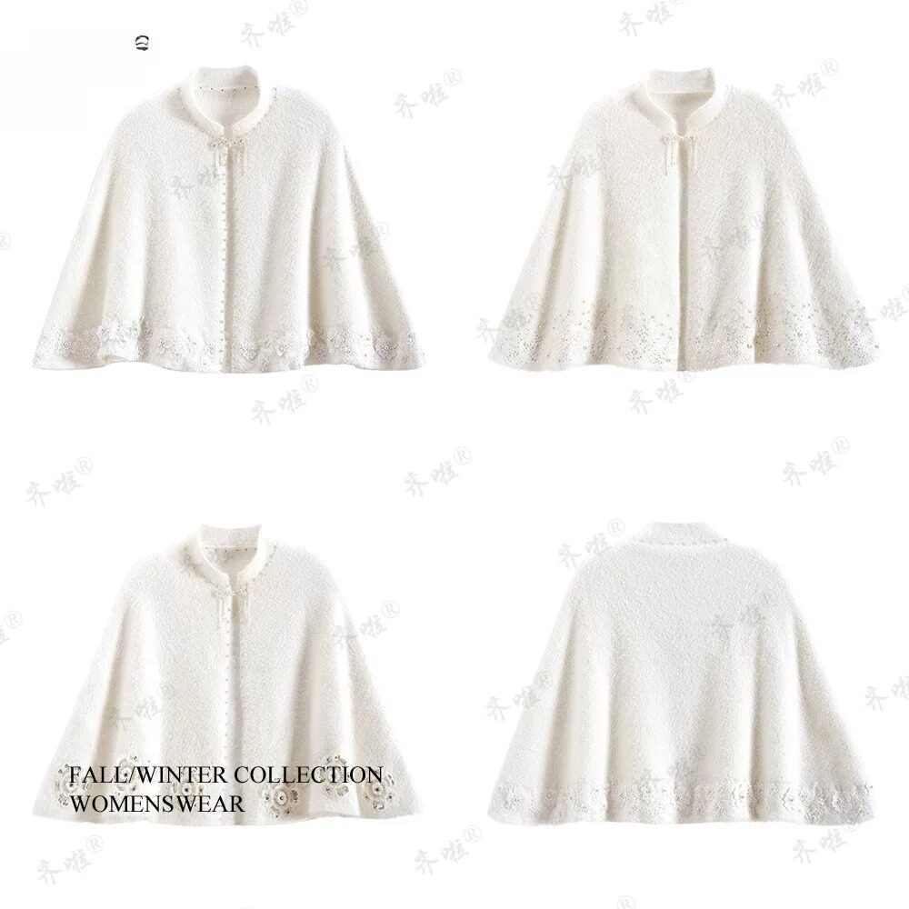白色婚纱披肩秋冬小外套保暖结婚新娘披肩专用外搭敬酒服斗篷复古