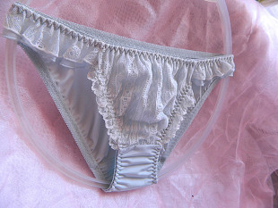 出口日本冰激凌复古蕾丝三角小内有大码 呀粉蓝肤色牛奶丝内裤