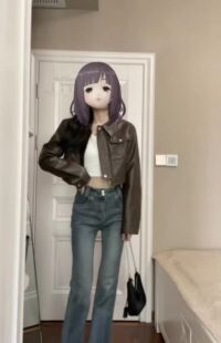 设计感长袖 PU皮衣外套女早秋新款 夹克上衣潮 复古辣妹咖色短款 美式