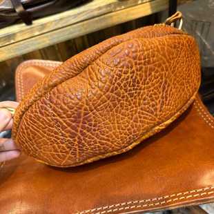 阿牧客皮具 手工皮具 大号橄榄球 个性复古 斜挎包