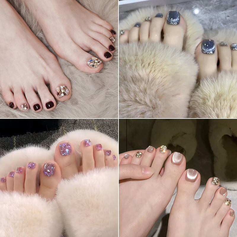 猫眼孕妇夏季显白脚趾甲贴片脚