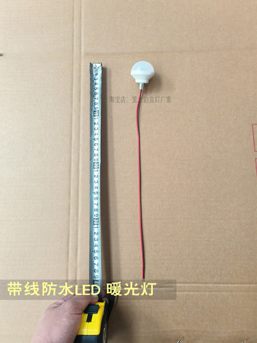 220V暖光带线一体式防水LED灯泡便捷式灯笼专用户外灯泡3W7瓦灯泡