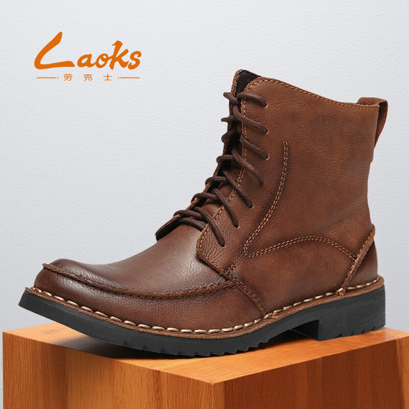 劳克士2025秋冬男士真皮马丁靴英伦加绒保暖短靴休闲高帮单靴皮靴,流行男鞋,时装靴,淘宝优惠券,粉丝福利购,淘宝优惠卷