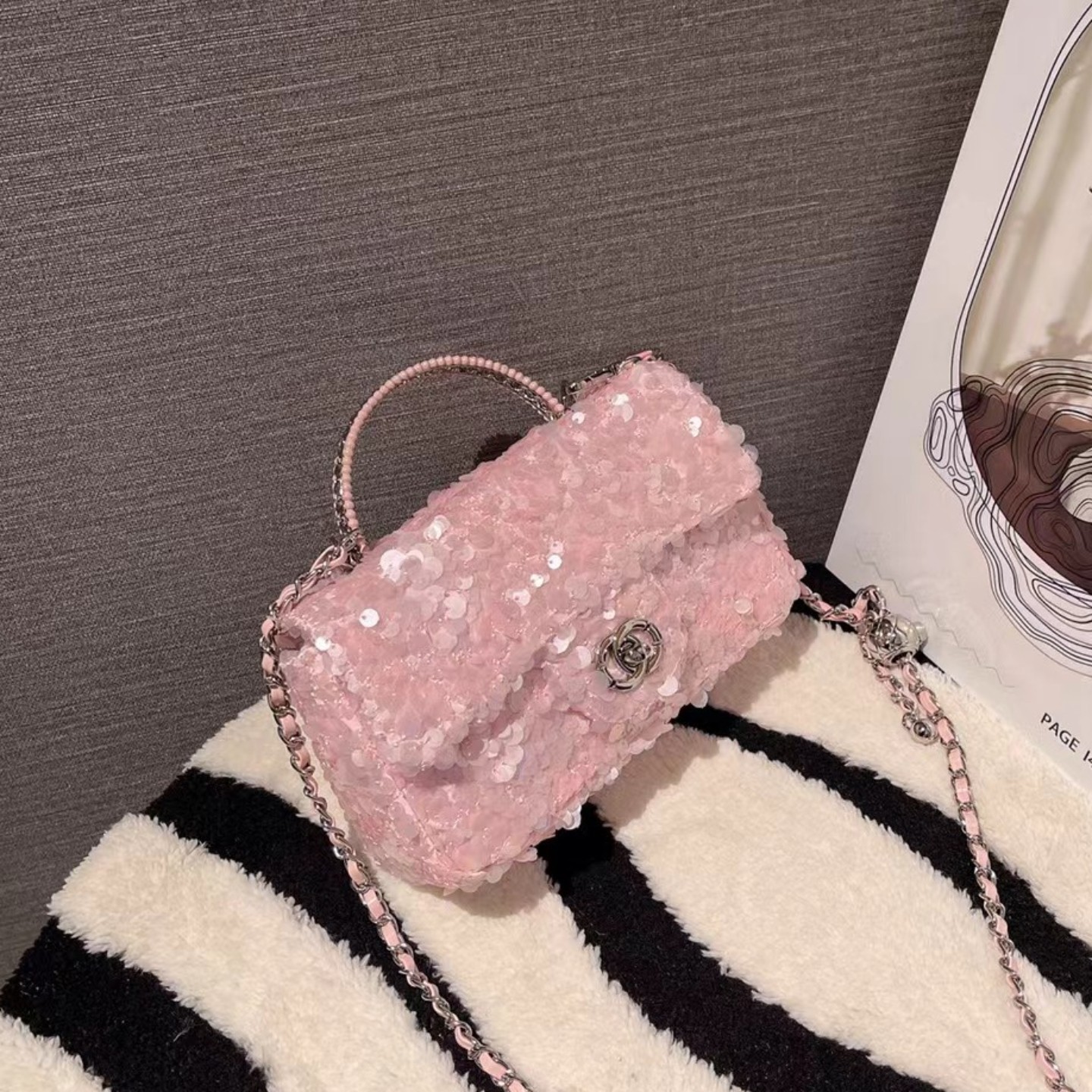 小香风珠片包包春夏流行女包网红高级感亮片仙女包手提斜挎小方包,箱包皮具/热销女包/男包,通用款女包,淘宝优惠券,粉丝福利购,淘宝优惠卷