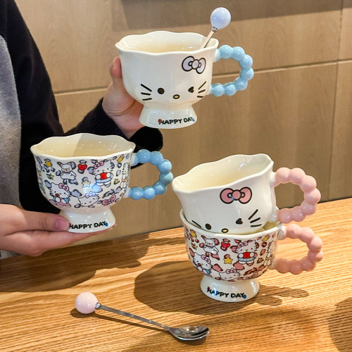高颜值可爱卡通kt猫咪陶瓷马克杯
