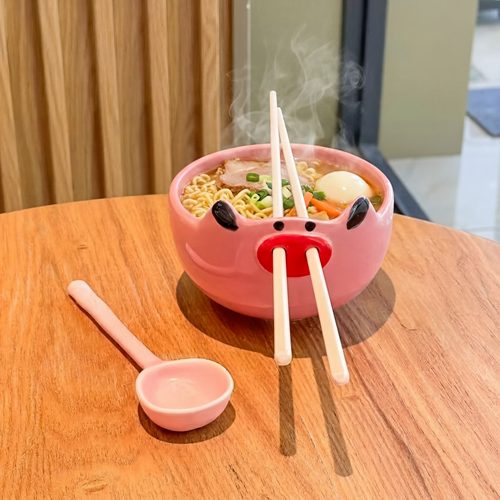 ins可爱卡通小猪儿童陶瓷米饭碗