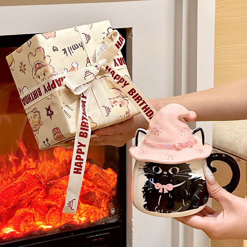 生日礼物女生实用小礼品高颜值可爱猫咪陶瓷马克杯闺蜜精致伴手礼