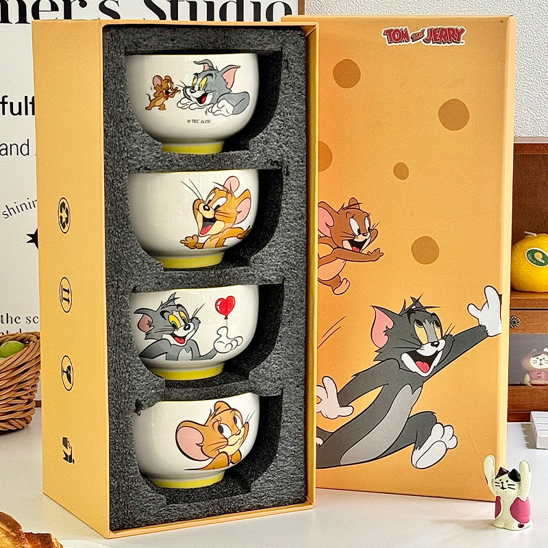 猫和老鼠可爱陶瓷米饭碗2025新款家用儿童饭碗高颜值餐具生日礼物,餐饮具,碗,淘宝优惠券,粉丝福利购,淘宝优惠卷